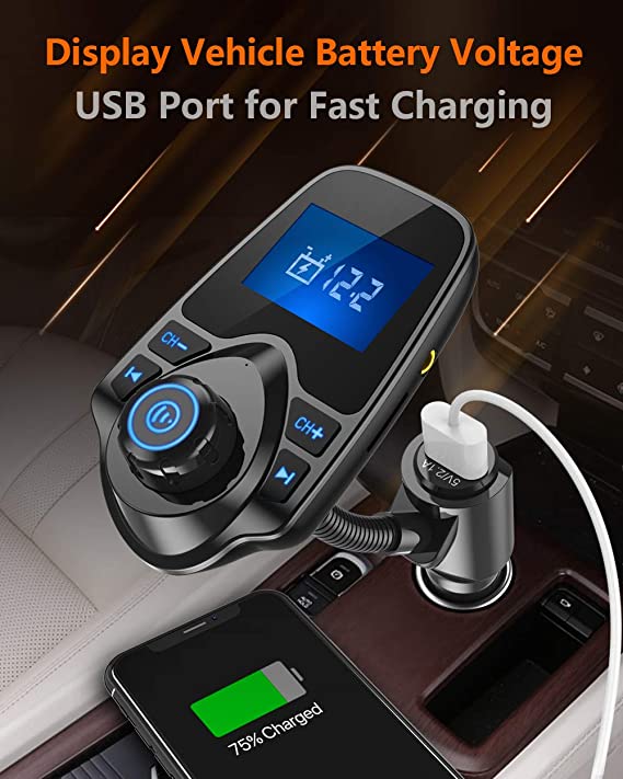 In-Car Bluetooth Transmitter Charger, Golden